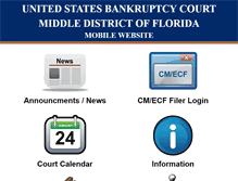 Tablet Screenshot of flmb.uscourts.gov